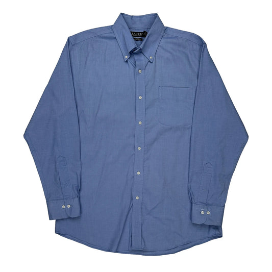 Stretch Non Iron Ralph Lauren Slim Fit Shirt - XL Blue Cotton