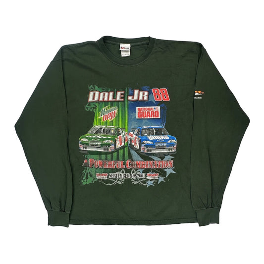 Dale Jr 88 Chase Authentics Nascar Long Sleeve T-Shirt - XL Green Cotton