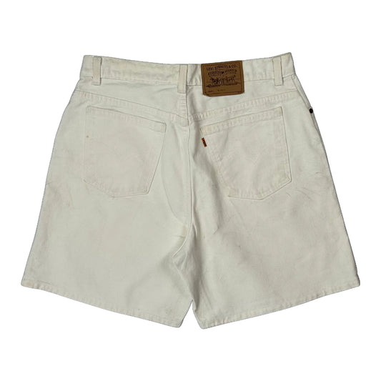 Vintage Levis Denim Shorts - 31W UK 14 White Cotton