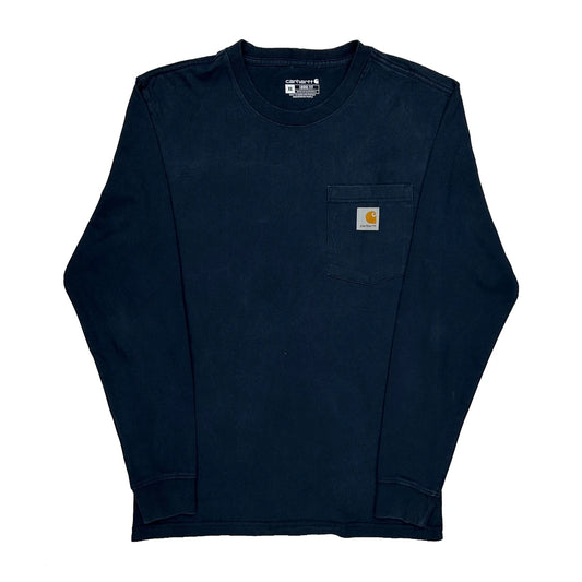 Vintage Carhartt Long Sleeve T-Shirt - XS Navy Cotton
