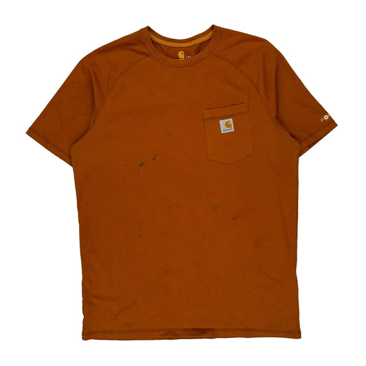 Carhartt T-Shirt - Large Orange Cotton