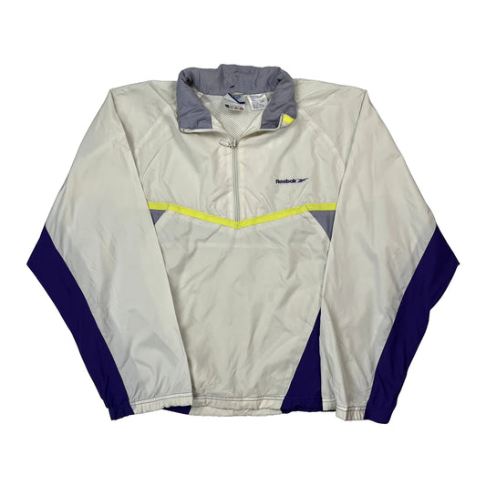 Reebok Windbreaker - Large White Polyester