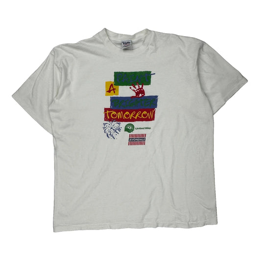 United Way Volunteer Graphic T-Shirt - XL White Cotton