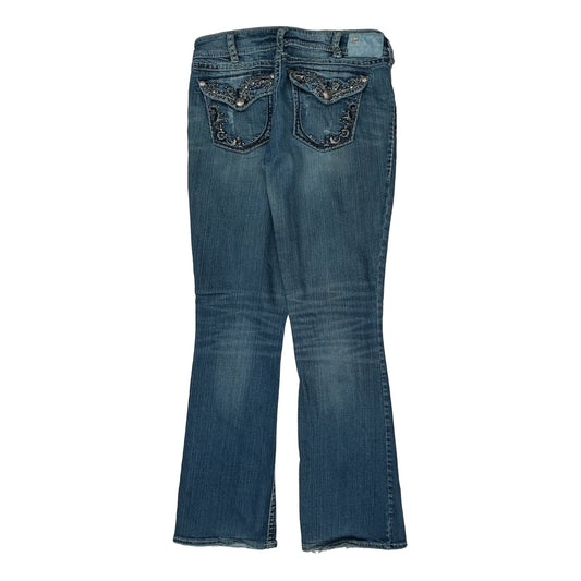 Y2K Unbranded Boot Cut Jeans - 32W UK 10 Blue Denim