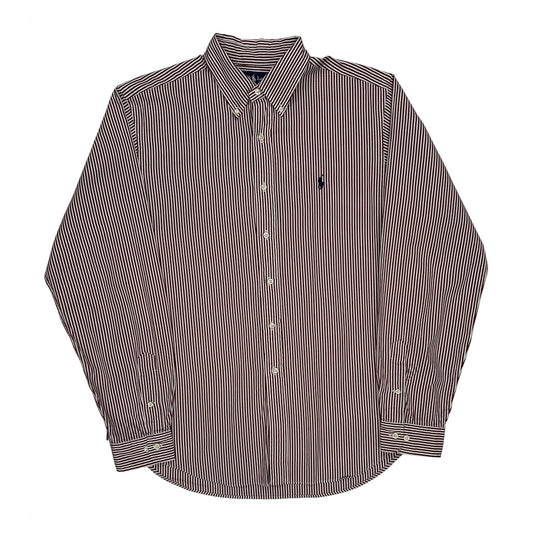 Ralph Lauren Striped Shirt - Large Red Cotton