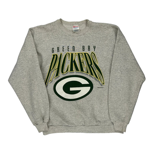 Green Bay Packers Hanes Nfl Sweatshirt - XL Grey Cotton Blend