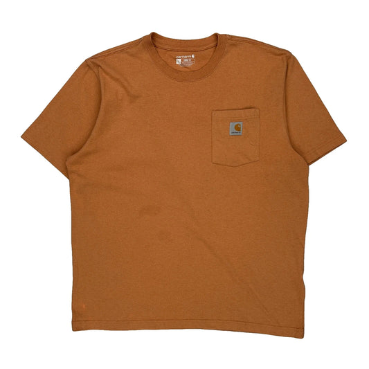 Carhartt T-Shirt - Large Orange Cotton
