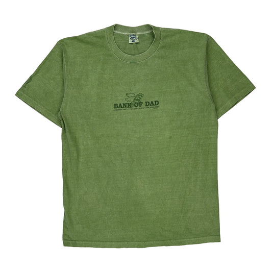 Bank Of Dad Crazy Shirts Single Stitch T-Shirt - Large Green Cotton