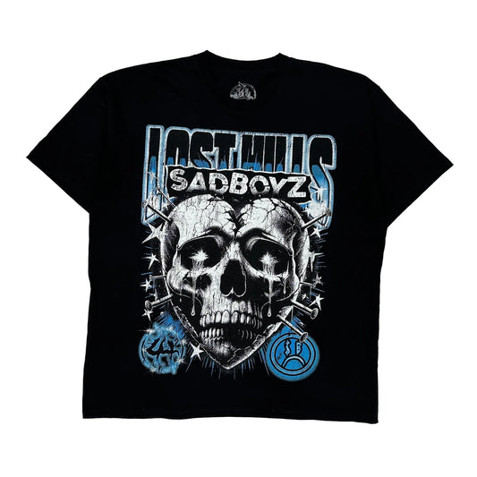 Made In USA Sad Boyz Junior H X Graphic T-Shirt - XL Black Cotton