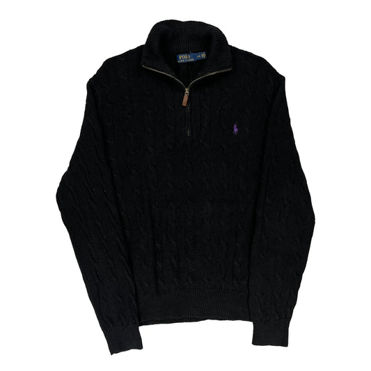Polo By Ralph Lauren 1/4 Zip - Large Black Cotton