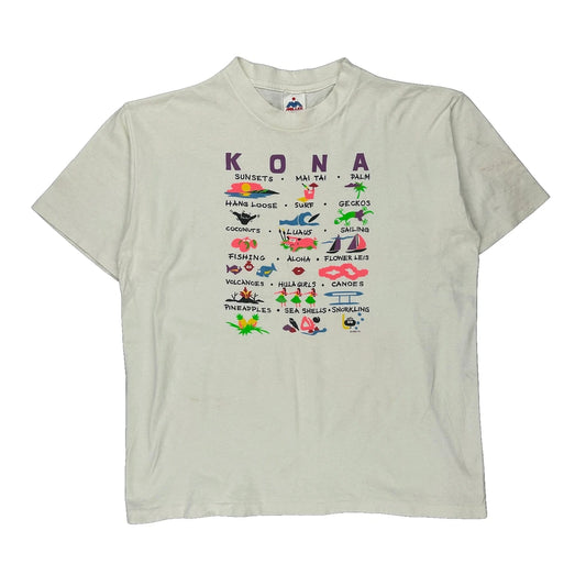 Hawaii Miller Single Stitch T-Shirt - XL White Cotton