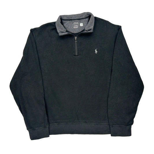 Polo By Ralph Lauren 1/4 Zip - Large Black Cotton