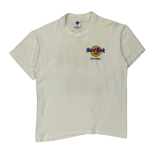 Hard Rock Cafe Single Stitch T-Shirt - Large White Cotton
