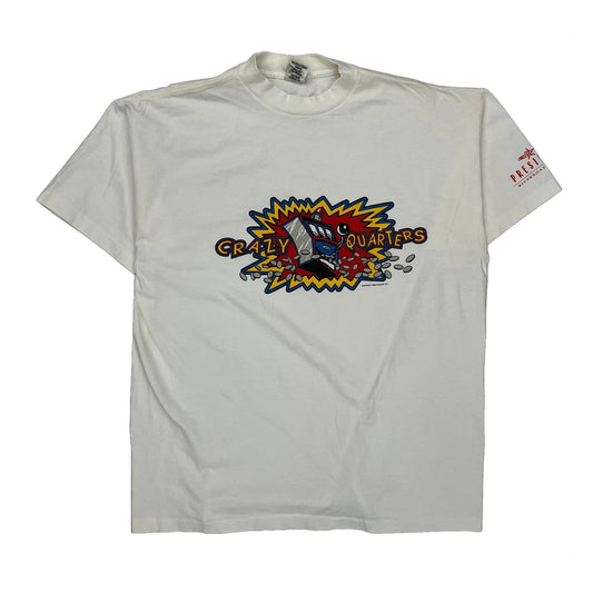 Vintage Crazy Quarters B.Wear Graphic T-Shirt - XL White Cotton