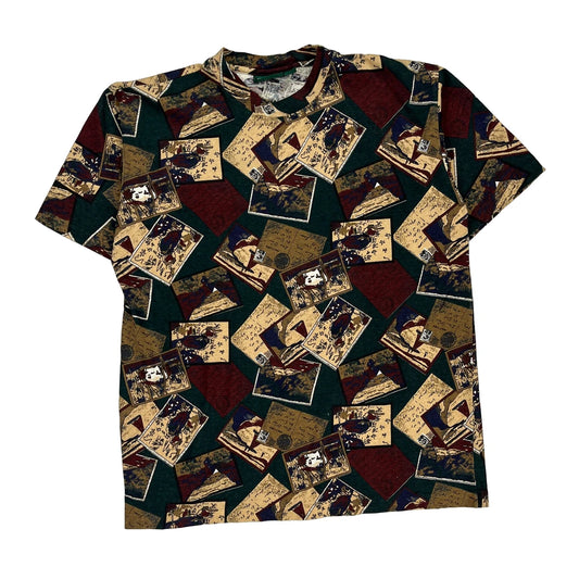 Single Stitch American Eagle Graphic T-Shirt - Medium Multicoloured Cotton