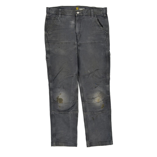 Carhartt Double Knee Carpenter Trousers - 35W 31L Grey Cotton Blend