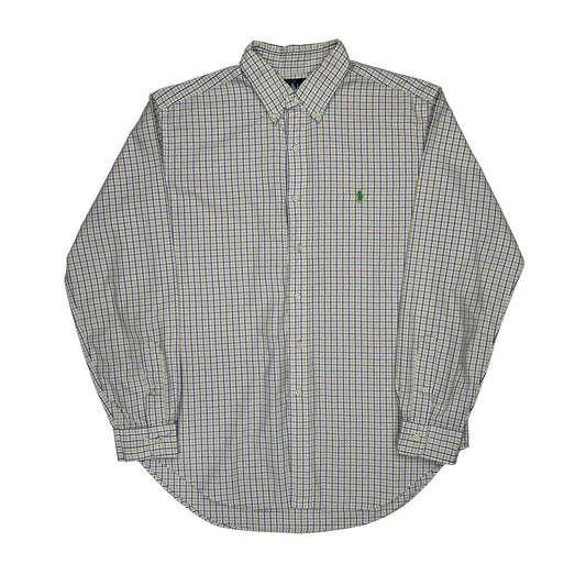 Ralph Lauren Checked Shirt - Large White Cotton