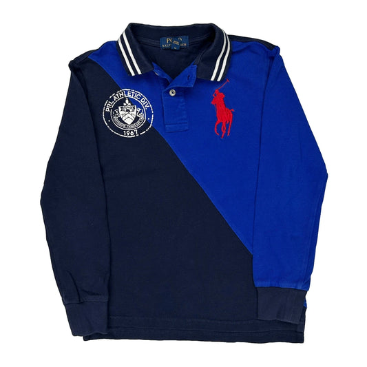 Age 8 Polo By Ralph Lauren Striped Rugby Shirt - Small Blue Cotton