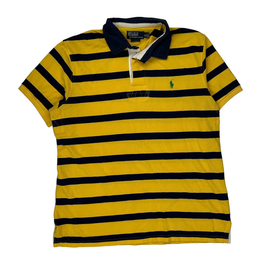 Polo By Ralph Lauren Striped Polo Shirt - XL Yellow Cotton