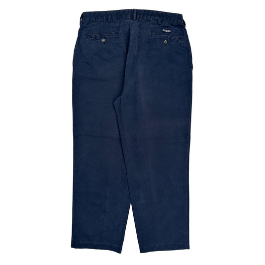 Polo By Ralph Lauren Pleated Trousers - 34W 30L Blue Cotton