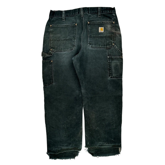 Carhartt Double Knee Carpenter Trousers - 34W 28L Black Cotton