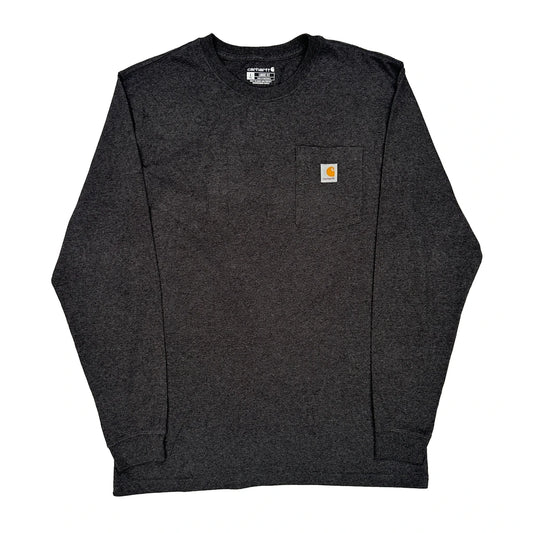 Carhartt Long Sleeve T-Shirt - Large Grey Cotton