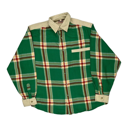 Highway Checked Shirt - Large Beige Cotton