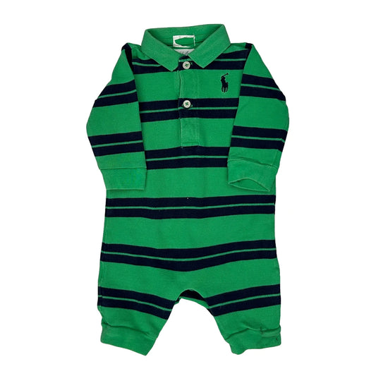 Age 3 Motnths Ralph Lauren Striped Overalls - 2XS Green Cotton