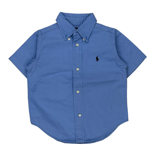 Age 2 Ralph Lauren Short Sleeve Shirt - XS Blue Cotton
