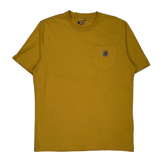 Carhartt T-Shirt - Large Yellow Cotton