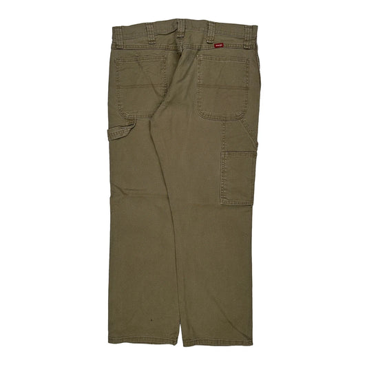 Wrangler Carpenter Trousers - 34W 30L Brown Cotton