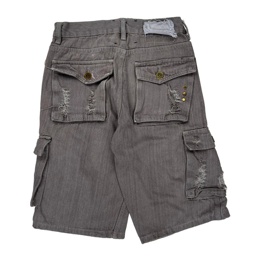 Fusai Cargo Shorts - 28W 12L Grey Cotton