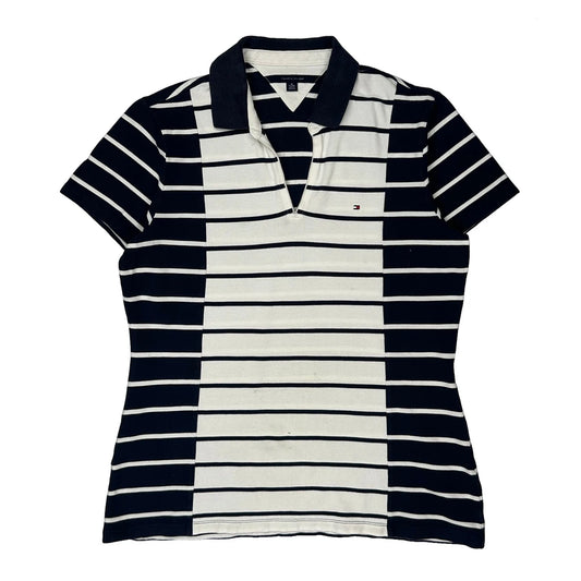 Tommy Hilfiger Striped Polo Shirt - XL Navy Cotton