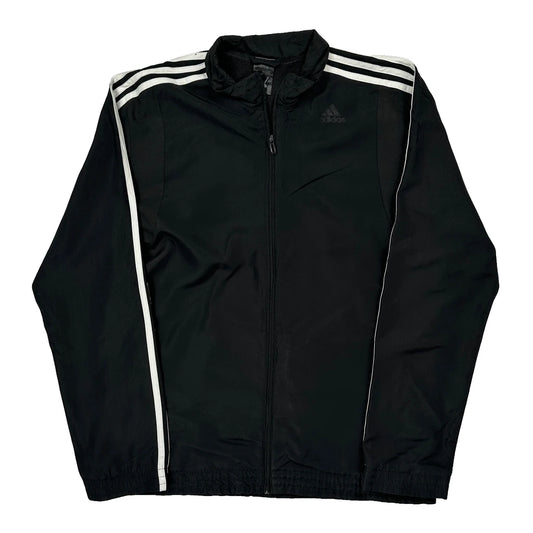 Adidas Striped Track Jacket - Medium Black Polyester