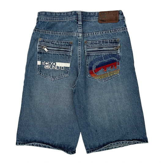 Ecko Unltd Denim Shorts - 30W 12L Blue Cotton