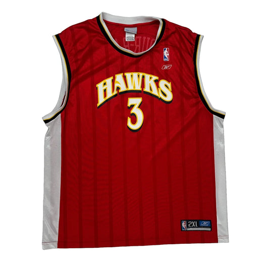 Vintage Hawks Reebok Nba Jersey - 2XL Red Polyester