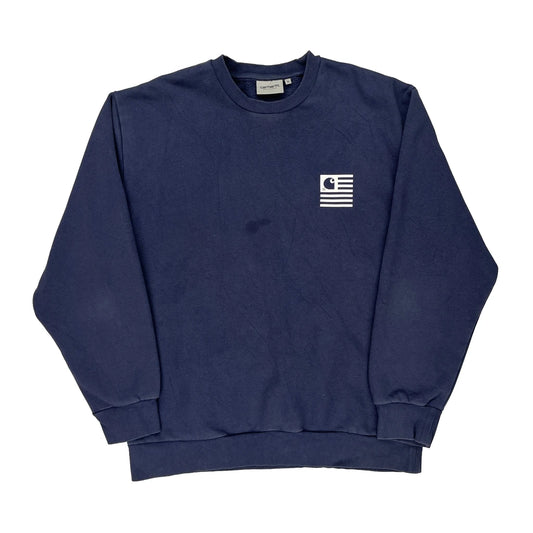 Carhartt Graphic Sweatshirt - XL Blue Cotton