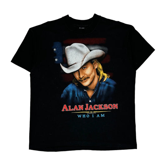 Alan Jackson Fruit Of The Loom Single Stitch T-Shirt - XL Black Cotton Blend