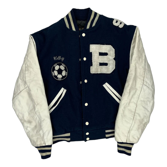 Andover Varsity Art Knitting Mills Varsity Jacket - Medium Navy Wool Blend