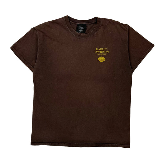Milwaukee, Wi Harley Davidson Graphic T-Shirt - Large Brown Cotton