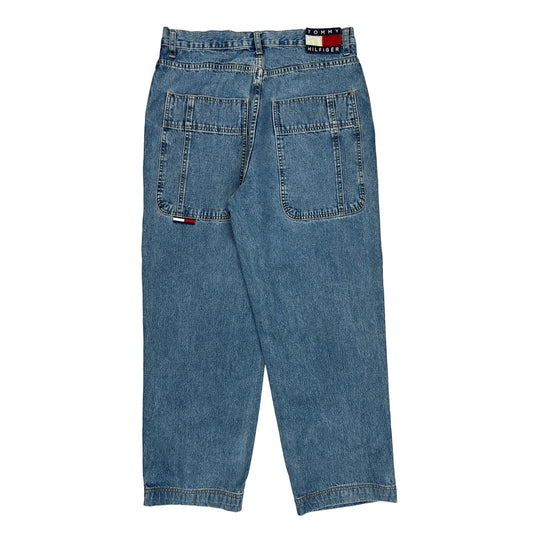 Tommy Jeans Wide Leg Jeans - 33W 32L Blue Cotton