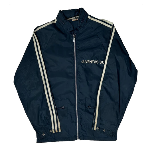 70S 80S Juventus S.C. Adidas Striped Track Jacket - Small Navy Nylon