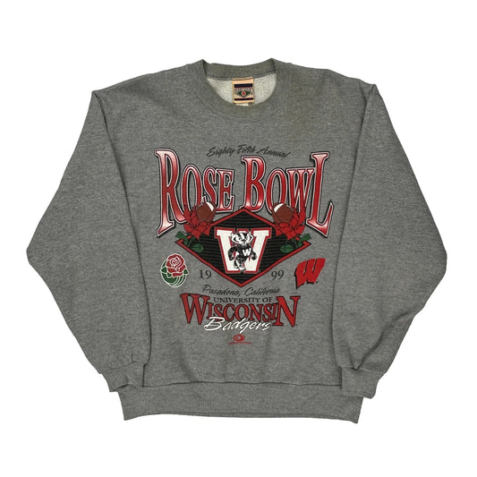 University Of Wisconsin Badgers Red Oak Graphic Sweatshirt - Large Grey Polyester Blend