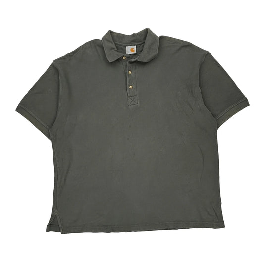 Carhartt Polo Shirt - 2XL Grey Cotton