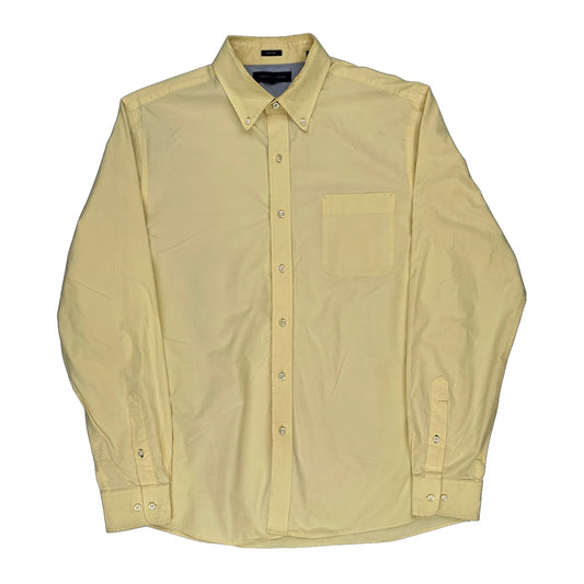 Tommy Hilfiger Slim Fit Shirt - Large Yellow Cotton