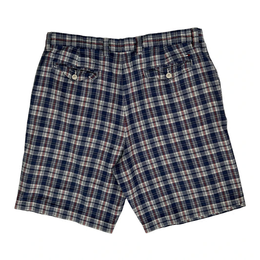 Vintage Tommy Hilfiger Checked Shorts - 36W 10L Blue Cotton