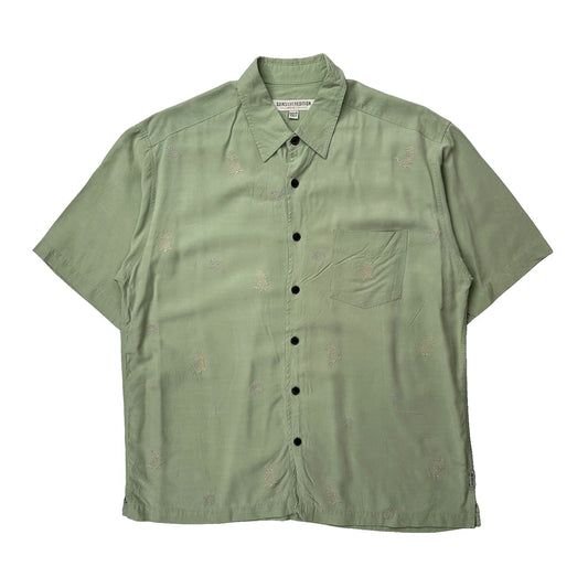 Quiksilver Short Sleeve Shirt - Medium Green Viscose