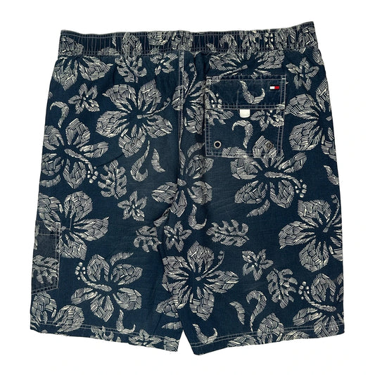 Tommy Hilfiger Floral Cargo Shorts - XL Navy Cotton Blend