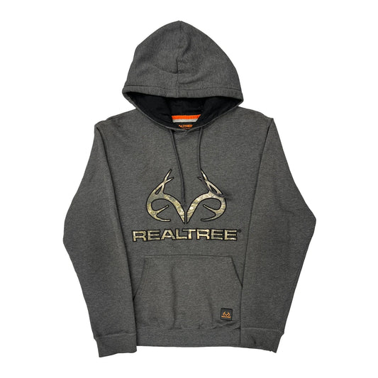 Vintage Camouflage Realtree Camo Hoodie - Medium Grey Cotton Blend