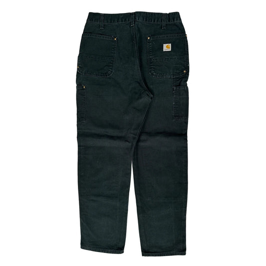 Carhartt Double Knee Carpenter Trousers - 30W 30L Black Cotton